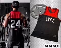 【L】LIVE FIT. メッシュ メンズ タンクトップ レッド LVFT