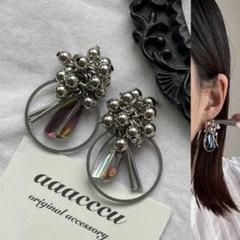 ▫︎▪︎1132024▪︎▫︎silver×オーロラピアス/aaacccu