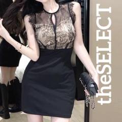韓国 服 レディース ワンピース 黒 シアードレス タイト キャバドレス 黒