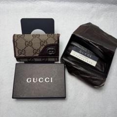 未使用品　箱付き　GUCCI グッチ　キーケース　レザー×キャンバス　GG柄 GUCCI グッチ 473924 ロゴ キーケース レザー レディース
