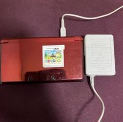 動作確認済　ニンテンドー3DS 本体レッド+とびだせどうぶつの森