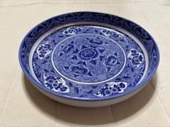 青と白の花柄陶磁器皿