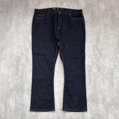 B254【W44】【インディゴブルー】find. フレアデニムパンツ ストレッチ