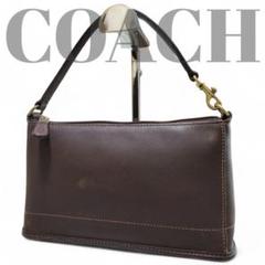 未使用級✨COACH 7470 スエードレザー アクセサリーポーチ ハンドバッグ 極美品 オールドコーチ ☆ レザー ハンドル付き ポーチ ミニ