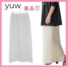 【yuw】美品♡春フクレジャガードタイトスカート　ポコポコ　ホワイトFree