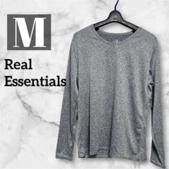 【M】Real Essentials グレーの長袖Tシャツ トップス
