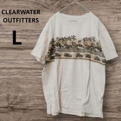CLEARWATER OUTFITTERSベージュTシャツMハワイアン綿100%