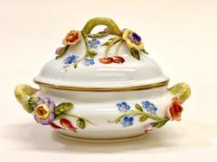 HEREND 薔薇花柄蓋付き小物入れ 希少品