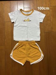 白いTシャツとオレンジショートパンツセット 100cm
