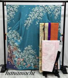 振り袖　フルセット　長襦袢　袋帯　小物付　金彩加工　刺繍入り 452