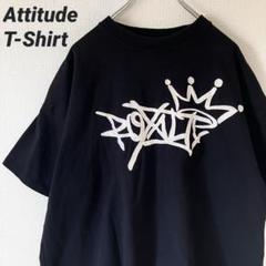 【状態良好】ATTITUDE アティチュード Tシャツ 半袖Tシャツ 黒 刺繍