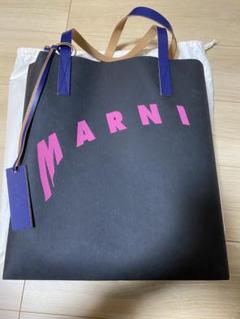MARNI ペーパートートバッグ ブラック ピンク