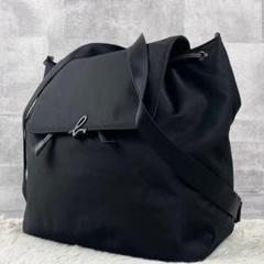 極美品 アニエスベーボヤージュ ナイロン 2way リュック B金具 巾着 黒