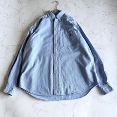 【美品】ポロバイラルフローレン ビッグフィット 裾ポニー シャンブレーシャツ S S】ラルフローレン THE BIG FIT シャンブレー ビッグシャツ