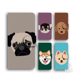 スマホケース 手帳型 iPhone チワワ トイプー 柴犬 パグ 全機種対応