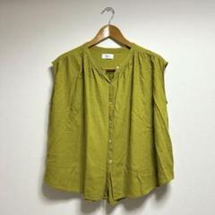 hagumu ハグム 黄色 黄緑 半袖 ノースリーブ シャツ リネン