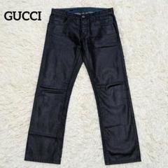 GUCCI グッチ スキニー デニムパンツ ジーンズ skinny 48 グッチ GUCCI デニムパンツ ジーンズ スキニー レザーパッチ