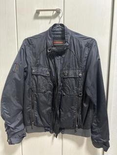 プラダスポーツ ライダースジャケット vintage PRADA SPORT navy nylon riders jacket | NOIR ONLINE