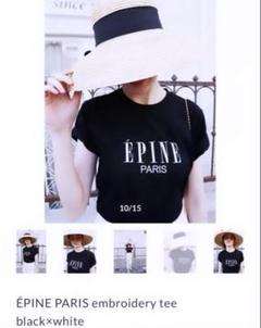 ÉPINE PARIS 刺繍ロゴ トップス ÉPINE PARIS ロゴ入り ニットトップス 半袖 ホワイト - メルカリ
