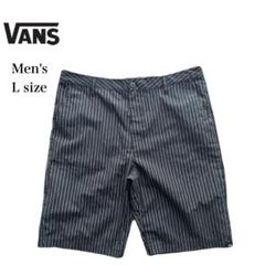 VANS ハーフパンツ ショートパンツ メンズ L ブラック ストライプ