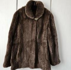 美品 毛皮 ヌートリア フワフワ ハーフコート ブラウン