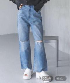 JEANASIS クラッシュストレートデニムパンツ