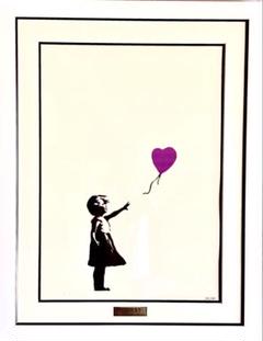 Banksy - Girl with balloon （風船と少女・紫・ED） Banksy, Girl With Balloon Purple, 2003 | Guy Hepner