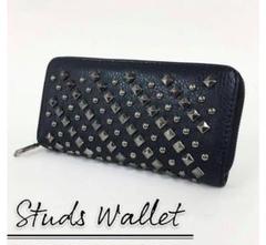 ⑤新品 スタッズ 長財布 メンズレディース兼用