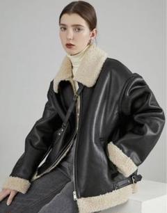 Fano Studios PUレザーライダースジャケット Fano Studios】Oversized PU leather riders jacket FQ20W041