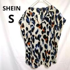 【SHEIN】 半袖　ブラウス　薄手　S　アニマル柄　通勤　デイリー　海外
