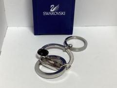 【未使用品・美品】 スワロフスキー　Swarovski キーリング 黒　レア SWAROVSKI - SWAROVSKI(スワロフスキー) キーホルダー(チャーム