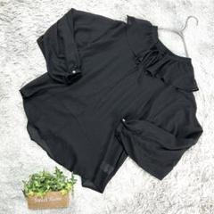 良品❗️【OMNES】オムネス 軽量シアーブラウス(F)黒