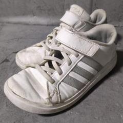 【adidas】 アディダス (20) キッズ スリーライン グレー スニーカー