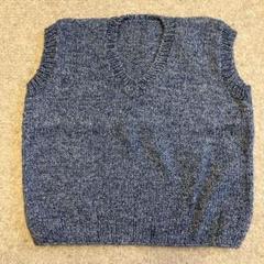 【美品】ネイビー Vネック ニットベスト
