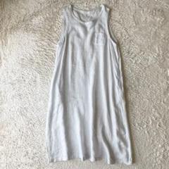 ❁¨̮美品★nest Robe リネンノースリーブワンピース nest Robe(ネストローブ) 22SSブラックリネンバックVネック