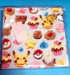 フェイラーポケモン ハッピースウィーツ　巾着 ペールブルー ピカチュウ&イーブイ フェイラーポケモン ハッピースウィーツ 巾着 ペールブルー