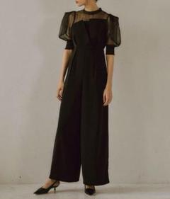 希少Sサイズ　新品　LE'RUREリルアー　イレギュラーカッターコンビネゾン　黒 LE'RURE リルアー イレギュラーカッターコンビネーションパンツ