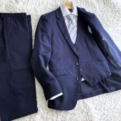 【美品】サイズYA5　スーツセレクト　ネイビースリーピーススーツ　スリム　春夏秋のサムネイル