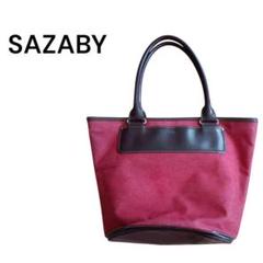 美品★SAZABY サザビー カゴバッグ 編み込み イントレチャート A4収納 値下げ美品 サザビーSAZABY ハンドバッグ トートビジネス A4収納