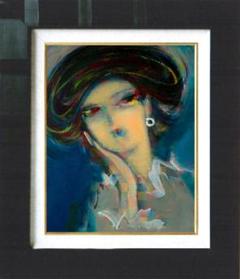 絵画 インテリア 油絵 F4-051713 人物 女性像 絵画インテリア 額付(白) 油絵 F4-051713 人物 女性像 - メルカリ
