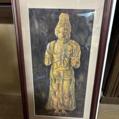 金色の仏像の絵画 木製フレーム付き　阿弥陀如来
