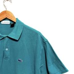 IZOD ラコステ 半袖ポロ L アクアブルー ロングテール 鹿の子　ポロシャツ
