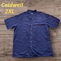 90s Caldwell 2XLポロラルフローレン シルク×リネン半袖開襟シャツ