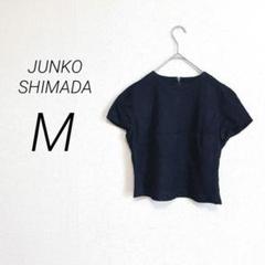 ジュンコシマダ　黒　花柄 半袖トップス　M クロップドJUNKO SHIMADA