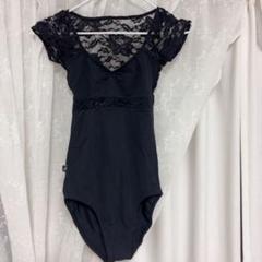 【ほぼ未使用】stina レオタード ブラックS 24AW メッシュ袋付き　花柄 ほぼ未使用】stina レオタード ブラックS 24AW メッシュ袋付き 花柄