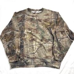 Cabela's リアルツリーカモ柄 スウェットトレーナー 刺繍アニマル 古着 カベラス リアルツリーカモ フリース ジップパーカー USA製 XL