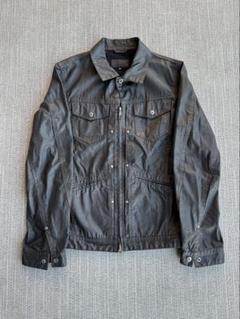 wax coating double zip denim jacket