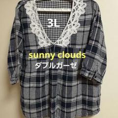 最終値下げ　3L sunny clouds ダブルガーゼ　レース 五分袖シャツのサムネイル