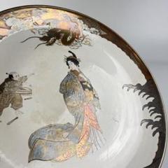 古九谷 石田 製 金彩 色絵 人物 飾皿 大皿 絵皿 アンティーク 古九谷 石田 製 金彩 色絵 人物 飾皿 大皿 絵皿 アンティーク
