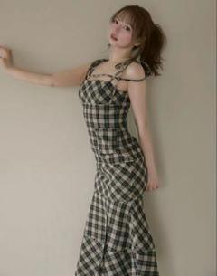 ワンピース andmary Cecily check long dress Cecily check long dress andmary